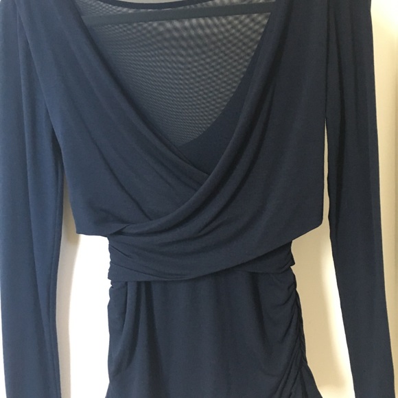 WHBM navy blue, med blouse. Worn once. Very sexy! - Picture 3 of 3